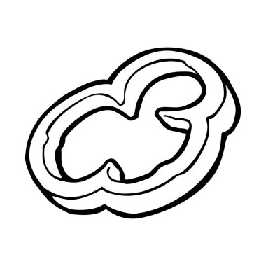 Slice sweet bell pepper. Vector black vintage engraving illustration for menu, poster, label. Isolated on white background. Hand drawn design element