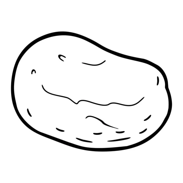 Potato Whole Vector Engraving Vintage Black Illustration Isolated White Background — 스톡 벡터