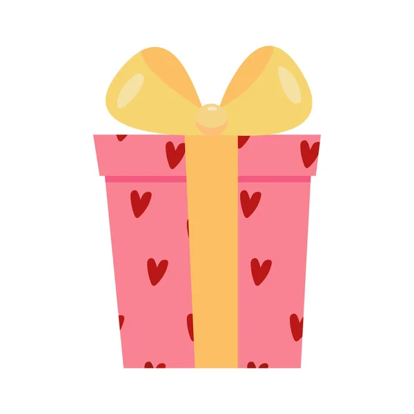 Caixa Presente Dia Dos Namorados Presentes Apresenta Bonito Simples Ilustração —  Vetores de Stock