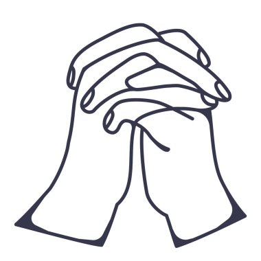 Romantic pink hand and arms expressions. Hand sign. Human hands in the shape of hearts. Valentine's day. Doodle. Contour. Linear. Outline. Cute and simple