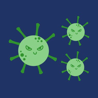 Coronavirus Bakteri Hücre Simgesi, Covid-2019, Covid-19 Coronavirus Bakterisi.