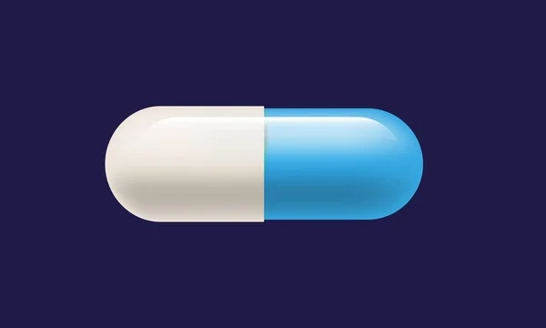 Pillole Medicina Realistiche Compresse Isolate Sfondo Blu Scuro Modello Assistenza Illustrazioni Stock Royalty Free