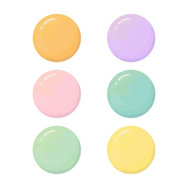 Ensemble Macarons Pastel Aquarelle Vue Haut Desserts Français Vue Dessus — Image vectorielle