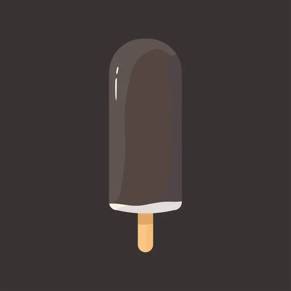 Chocolate Ice Cream Stick Vector Drawing Isolated —  Vetores de Stock