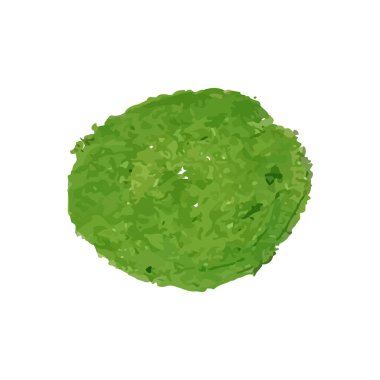 Green oil pastel circle design element. Vector illustration.