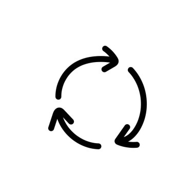 Recycling Hand Drawn Icon. Doodle Vector Rotation Icon