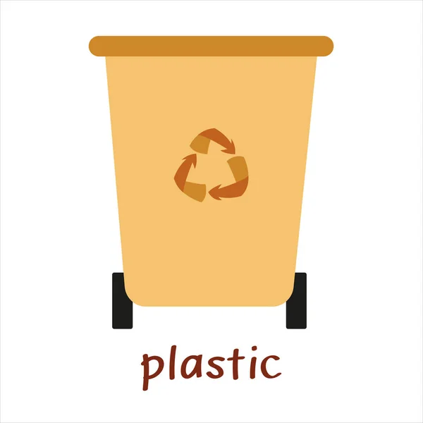 Vector Illustration Big Trash Box Yard Holds Trash Recycling Recycle — Vector de stock