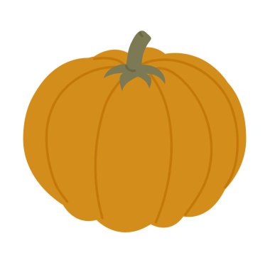 Vector Orange Pumpkin. Thanksgiving and Halloween Elements for stickers.