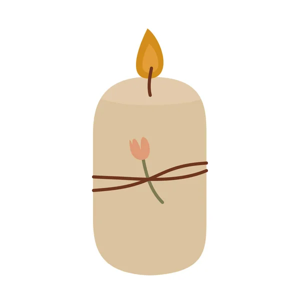 现代扁平风格的简洁可爱的矢量蜡烛 孤立的说明 — 图库矢量图片