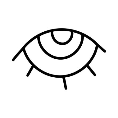 Çizgi çizimi göz simgesi. Beyaz arkaplanda basit mistik vektör illüstrasyonu