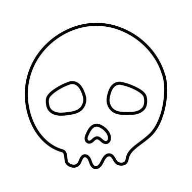 Karalama kafatası. Beyaz arkaplanda basit el çizimi vektör çizimi.