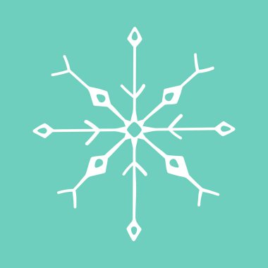 El yapımı karalama tipi kar tanesi. Noel Tatili veya Yeni Yıl ve Kış zirvesi için Vektör illüstrasyonu.