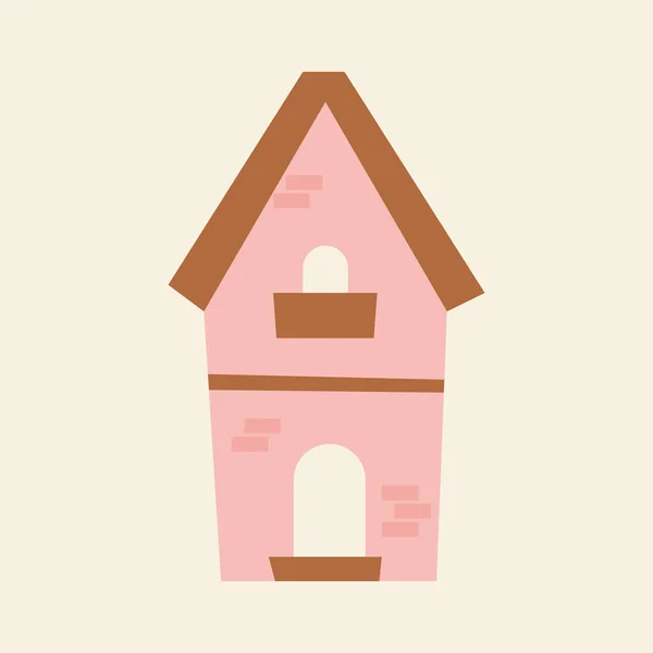 Linda Casa Plana Ilustración Vectorial Aislado Sobre Fondo Blanco Casa — Archivo Imágenes Vectoriales