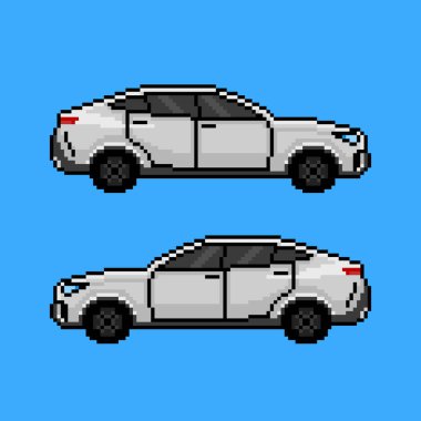 Beyaz araba piksel sanatı