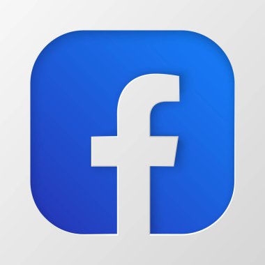Kağıt kesimi sosyal medya simgelerindeki Facebook simgesi