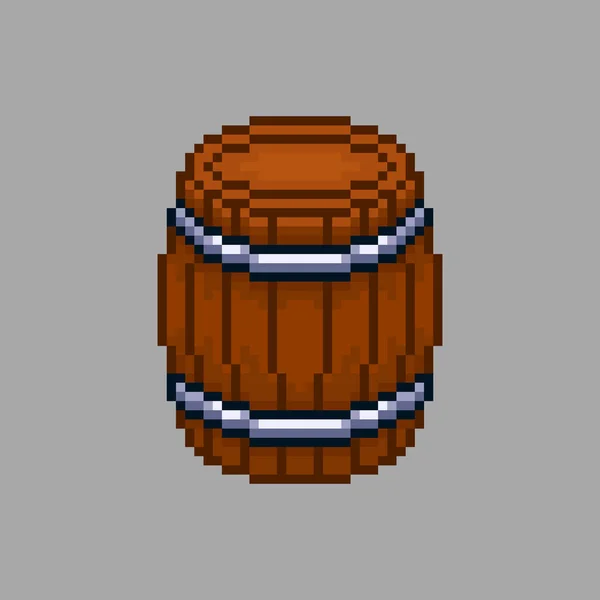 Barrel Pixel Art Style — Stock Vector