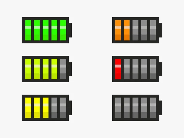 ピクセルアートバッテリー充電 — ストックベクタ