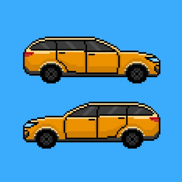 Oranžové Auto Pixel Art — Stockový vektor