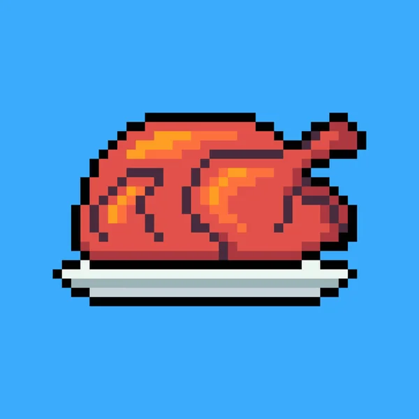 Ψητό Κοτόπουλο Pixel Τέχνη — Διανυσματικό Αρχείο