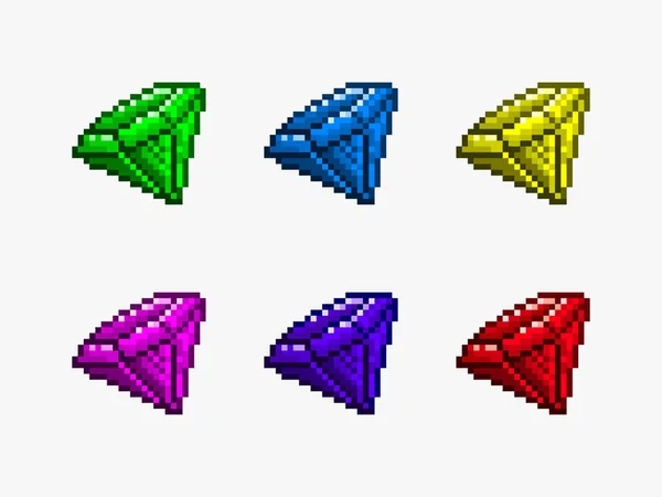 Pixel Art Diamant Gesetzt — Stockvektor