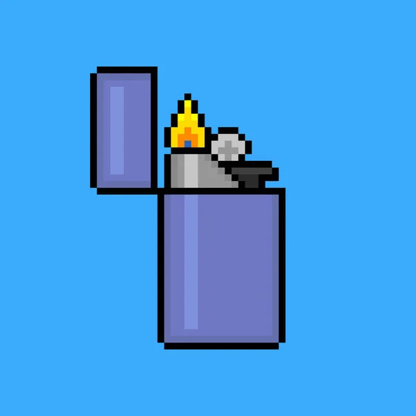 Gasfeuerzeug Pixel Art Stil — Stockvektor