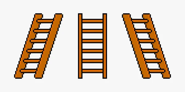 Ladder Pixel Art Stijl — Stockvector