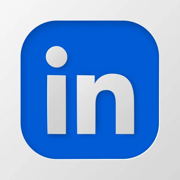 Icona Linkedin Stile Taglio Carta Icone Dei Social Media Vettoriale Stock