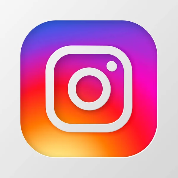 Icona Instagram Stile Carta Tagliata Icone Dei Social Media Illustrazione Stock