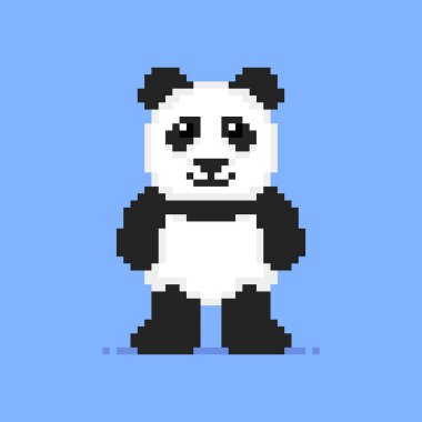 Piksel sanat tasarımında panda karakteri