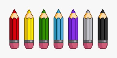 Piksel resim kalem seti