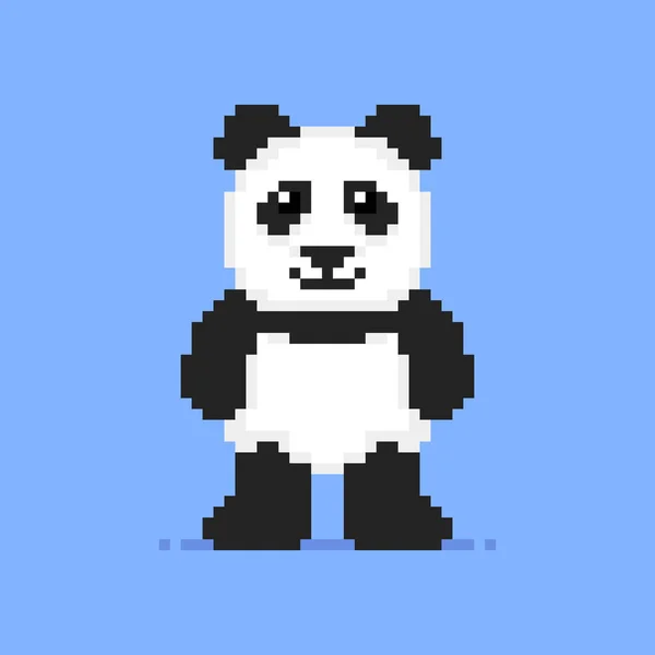 Персонаж Панды Пиксельном Дизайне — стоковый вектор