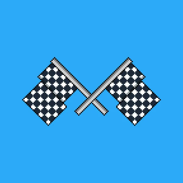 Bandera Carrera Pixel Art Design — Vector de stock