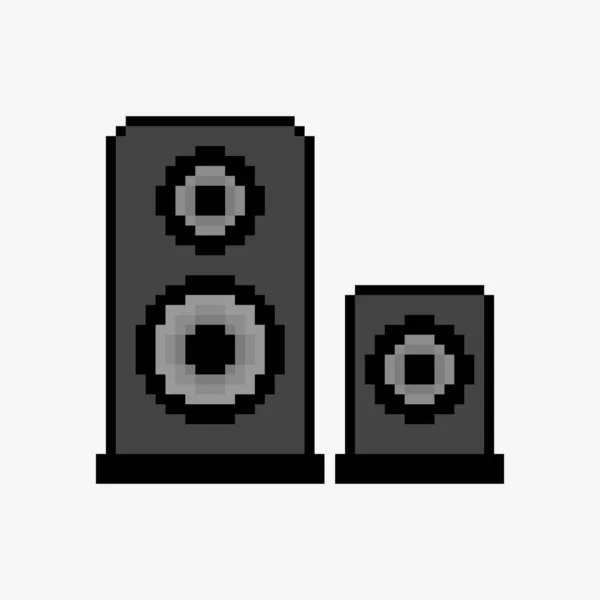 Speaker Pixel Art Stijl — Stockvector
