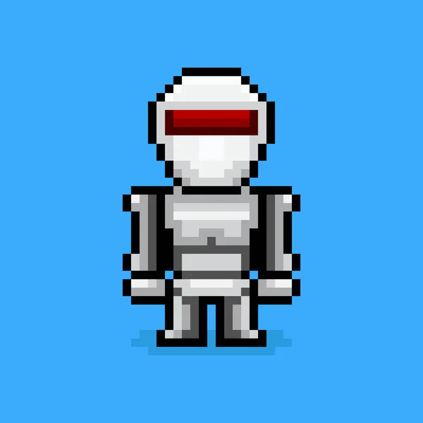 Personaje Robot Arte Pixel — Vector de stock