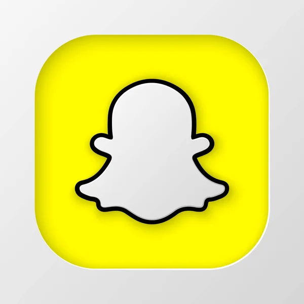 Icona Snapchat Stile Carta Tagliata Icone Dei Social Media Vettoriali Stock Royalty Free