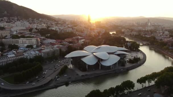 Filmati Aerei Del Centro Tbilisi Drone Vola Sopra Città Vecchia — Video Stock