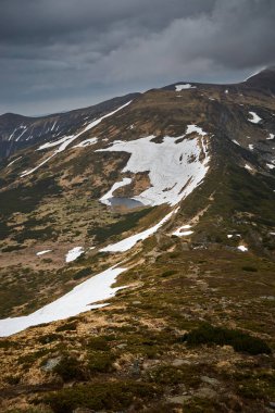 Baharda Ukrayna Karpatları 'nın güzel manzarası. Chornohora manzarası. Ukrayna 'da Barış