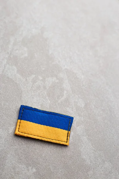 Bandera Nacional Ucrania Colores Sobre Fondo Beton Tela Colores Amarillo — Foto de Stock