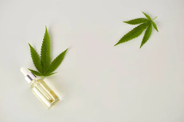 Esrar esaslı petroldür. CBD yağı, marihuana yeşili marihuanayla dolu bir şişe içinde. Tıbbi marihuana. Bitkisel ilaç fabrikası. Metin için boşluk.