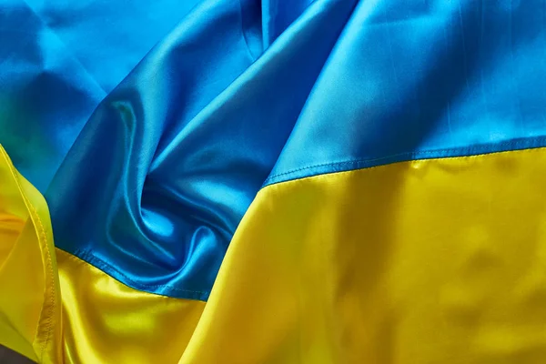 Cores Bandeira Nacional Ucraniana Fundo Betão Cores Amarelas Azuis Ucrânia — Fotografia de Stock