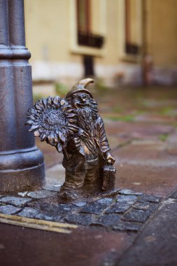 Rainy street in old European town. Summer rainy day at Lviv, Ukraine.