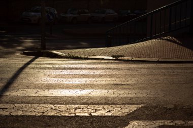 Crosswalk. Shot in low key. High quality photo