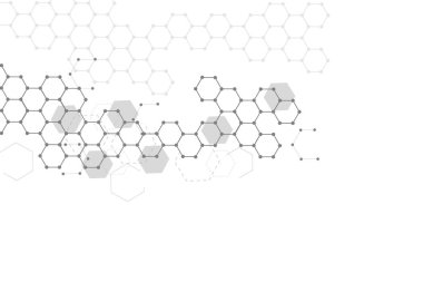 Yapı molekülü ve iletişim. DNA, atom, nöronlar. Tasarımınız için bilimsel bir kavram. Noktalarla birleştirilmiş çizgiler. Tıp, teknoloji, kimya, bilim geçmişi. Vektör illüstrasyonu.