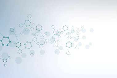 Bilim ağı şablonu, noktaları ve çizgileri birleştiriyor. Teknoloji altıgenlerin yapısı veya moleküler bağlantı elementleri