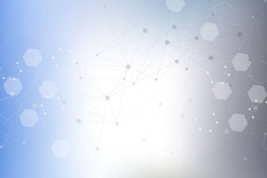 Altıgen soyut arkaplan. Büyük Veri Görselleştirme. Genel ağ bağlantısı. Tıp, teknoloji, bilim geçmişi. Vektör illüstrasyonu