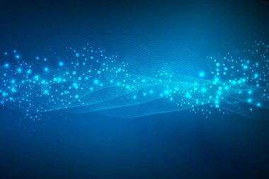 Yapı molekülü ve iletişim. DNA, atom, nöronlar. Tasarımınız için bilimsel bir kavram. Noktalarla birleştirilmiş çizgiler. Tıp, teknoloji, kimya, bilim geçmişi. resimleme.