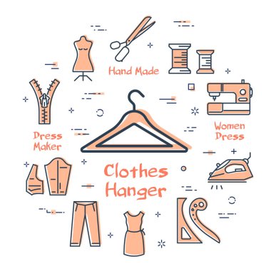 Terzi ve dikiş pankartı - elbise askısı