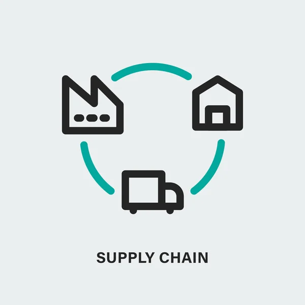 Vector design of logistic supply chain icons — Vector de stock