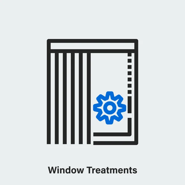 Window Treatments Linear Vector Icon Light Isolated Outline Pictogram Window — Stockvector