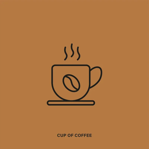 Minimalist Flat Style Vector Illustration Inscription Cup Coffee Bean Steam — Vector de stock